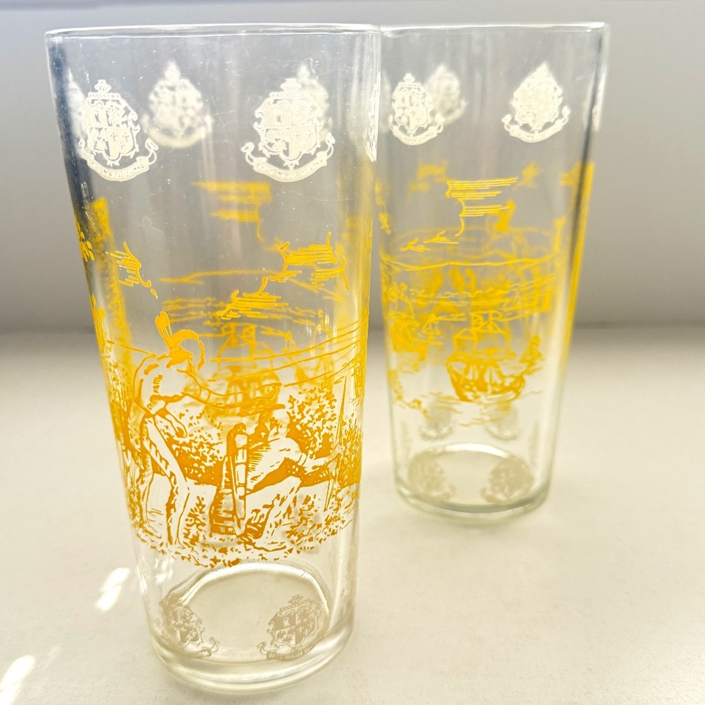 Vintage Colonial Highball‎ Glasses, Set of 2
